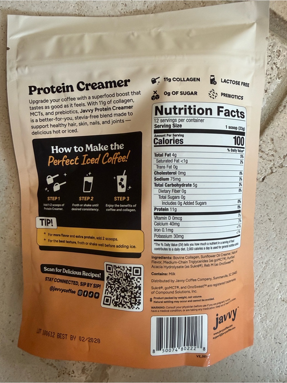 Javvy Protein Creamer - Salted Caramel 12 servings - Picture 2 of 4